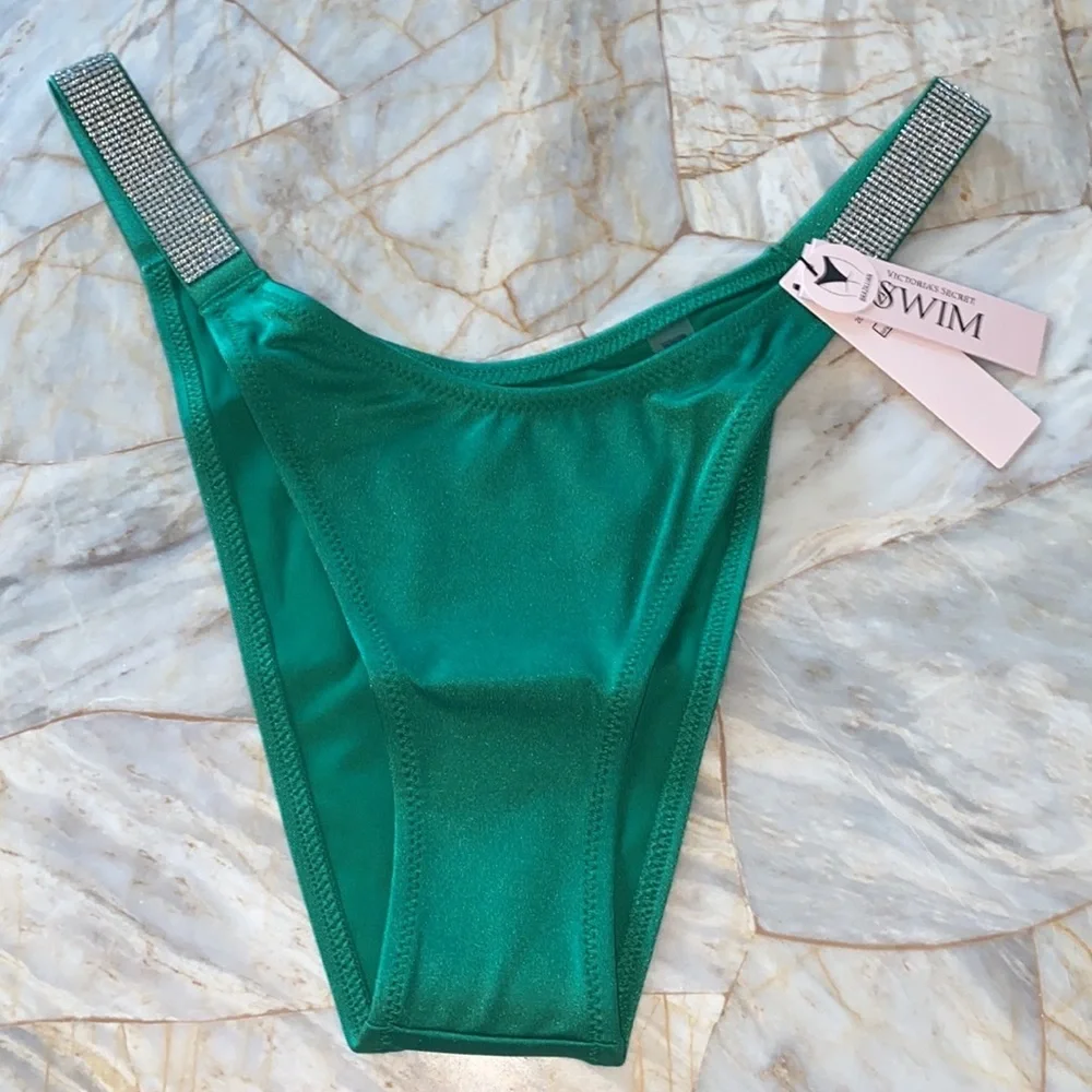 2 Pc Set 38C+ Large Victoria's Secret Swim Shine Strap Sexy Tee Bikini + Bottoms